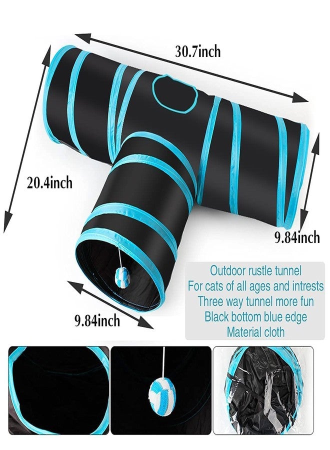 Pups&Pets لعبة تفاعلية قابلة للطي للقطط والكلاب والأرانب من Pups&Pets، تتضمن نفقًا للكرة (ثلاثة اتجاهات، أزرق داكن). - Image 2